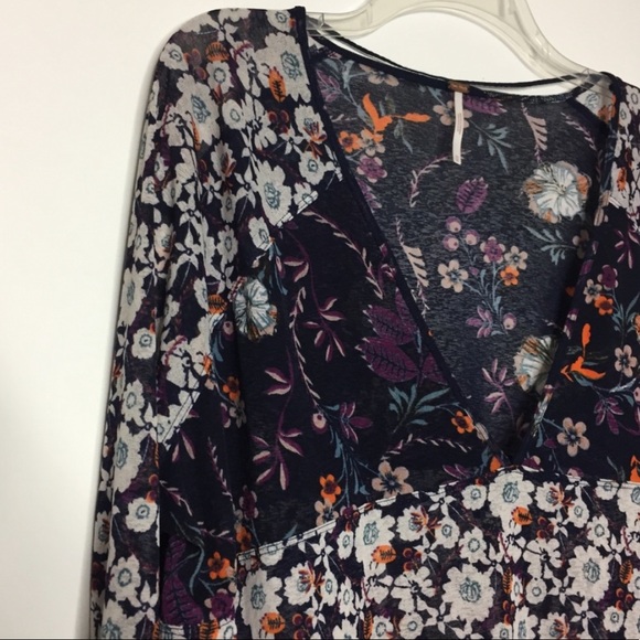 Free People Mixed Floral Patchwork Blouse XS - Picture 7 of 8